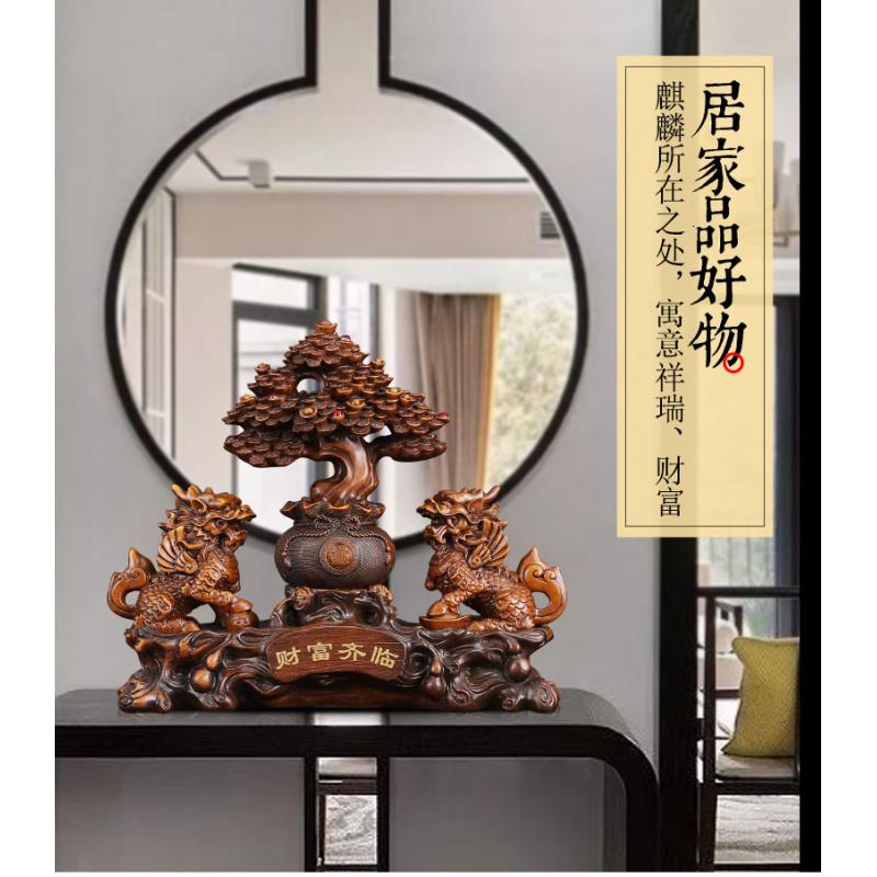 美帮汇财富齐临摆件大象立马发财发财树店铺收银台前台摆设高清大图