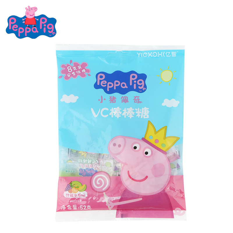 小猪佩奇PeppaPig VC棒棒糖52g 袋装 宝宝营养零食 孕婴童点心类