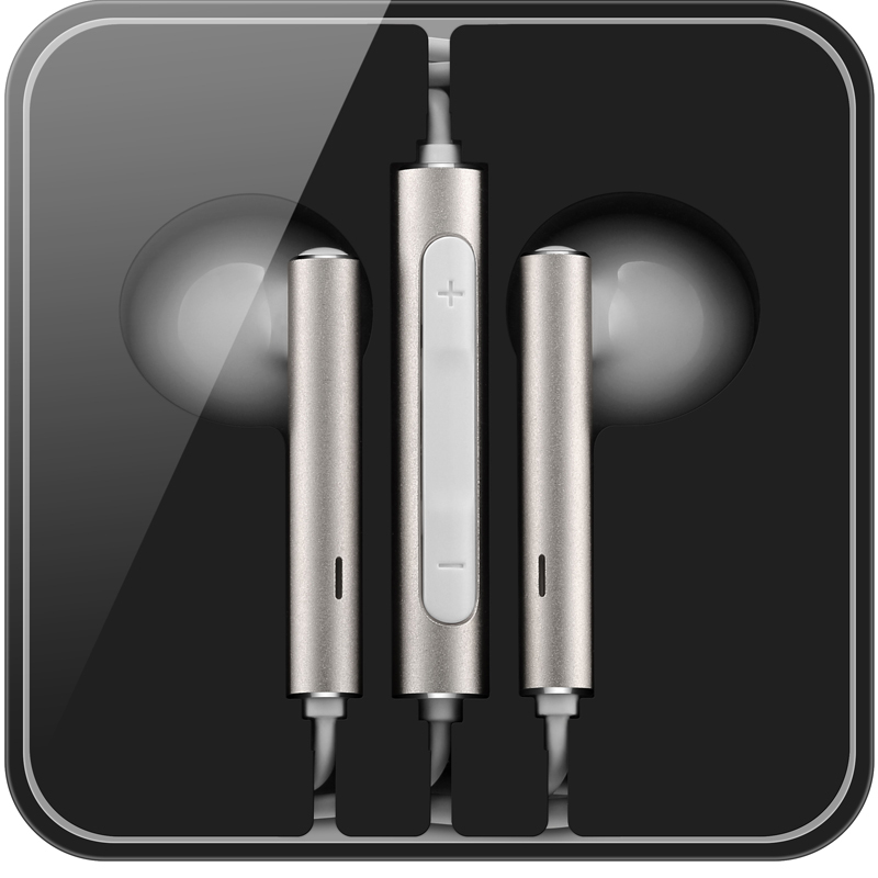 华为荣耀honor原装am116半入耳式耳机金属外观三键线控带麦高保真音质