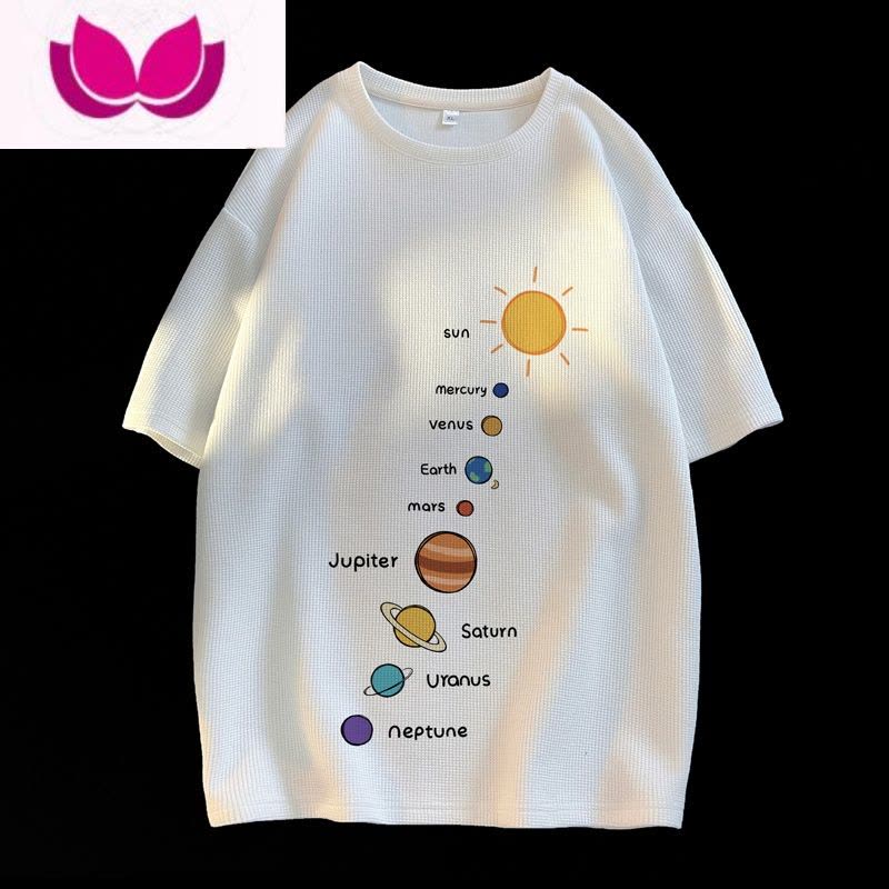 七斓华夫格短袖t恤男夏季港风宽松大码潮牌上衣ins百搭休闲学生体恤衫图片