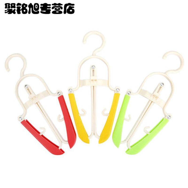10只装折叠晾衣架创意多用途可伸缩衣架加粗带挂钩简约家居生活日用品