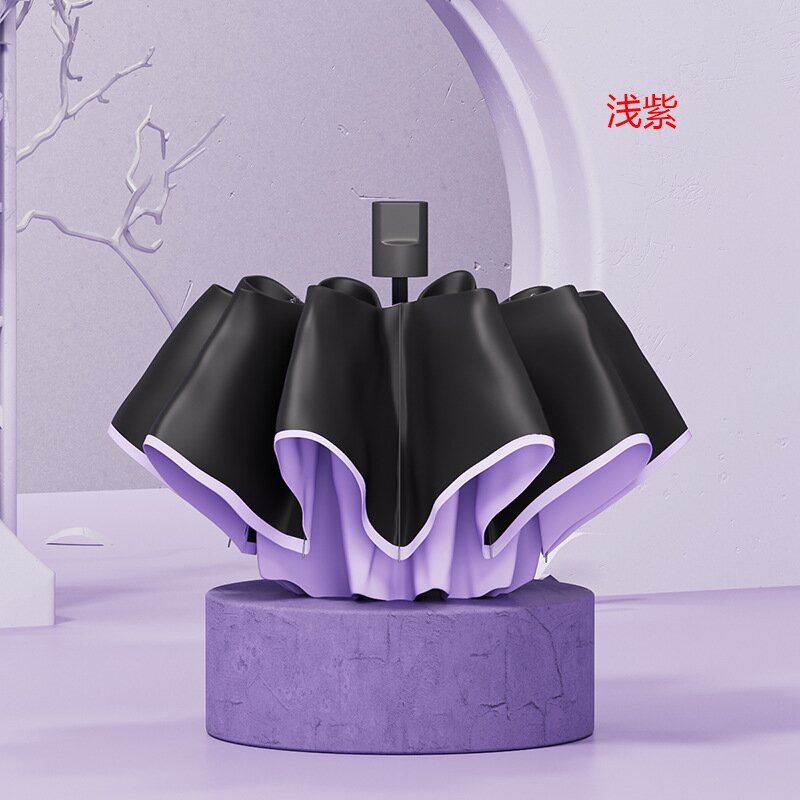 优橙雨伞加大黑胶商务晴雨伞遮阳太阳伞[手动款]8骨外翻广告伞可印制LOGO 200把起订高清大图
