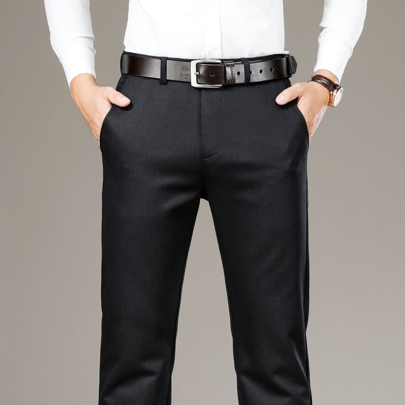 金盾(KIN DON)正品莫代尔休闲裤男裤子中年男士直筒中高腰长裤宽松秋冬季商务男裤图片