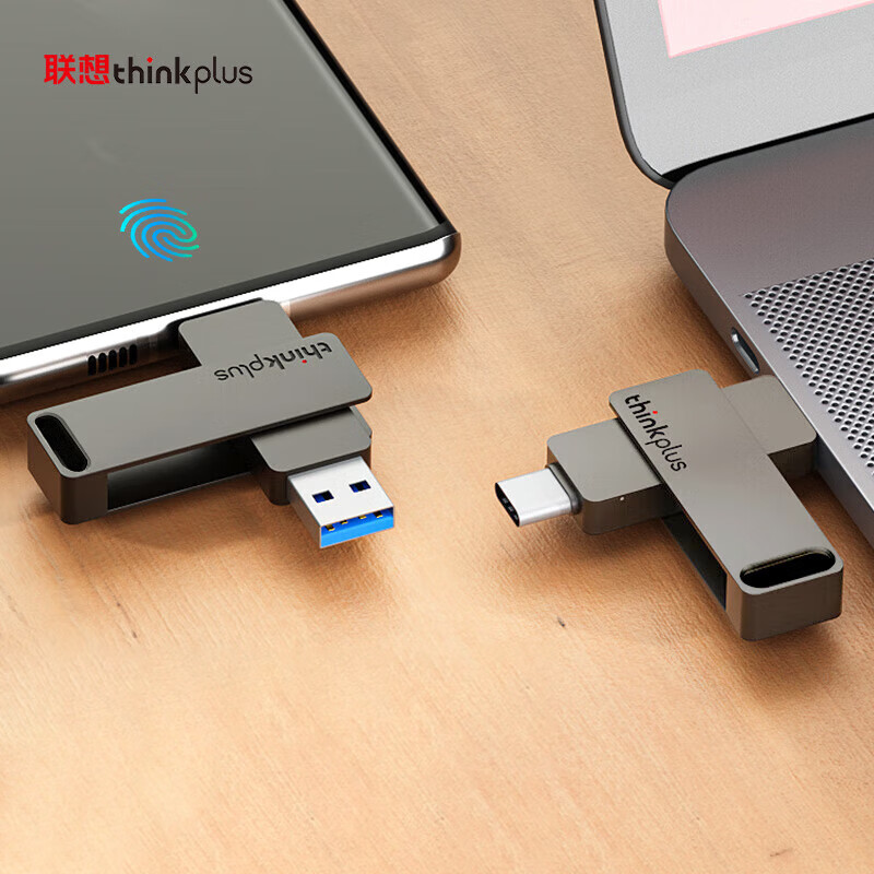 ThinkPlus联想 U盘 USB3.2/Type-c双接口 灰色 MU110-128GB 个高清大图