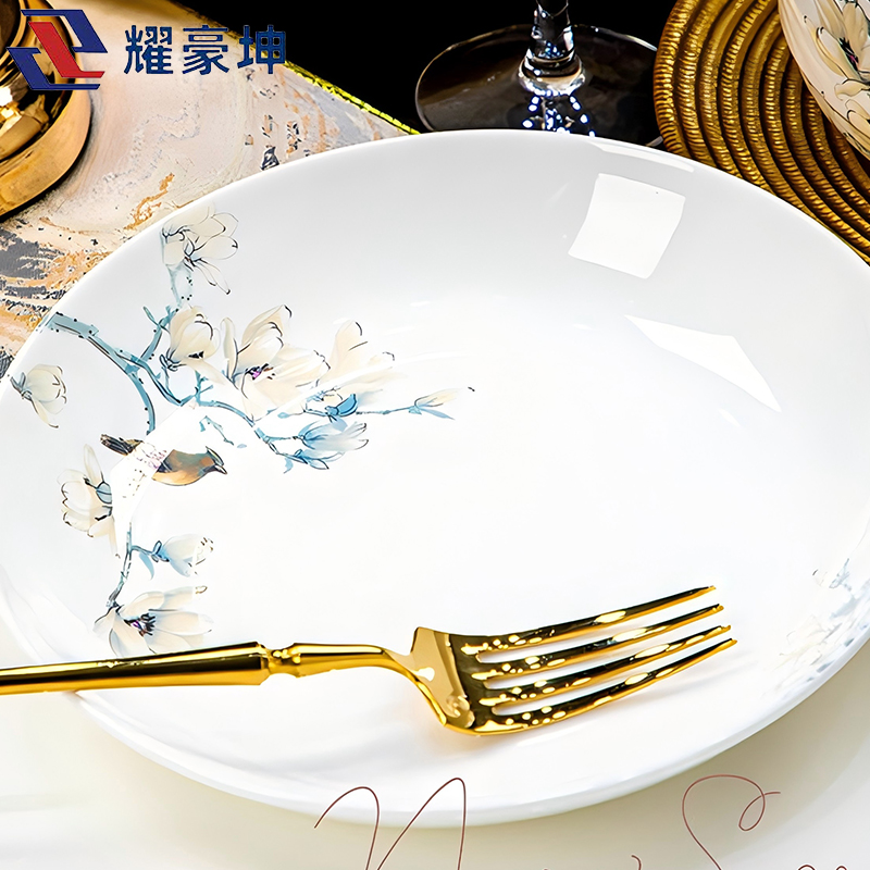 耀豪坤 骨瓷餐具套装礼品盒装 18件套YHLQ-18C/套高清大图