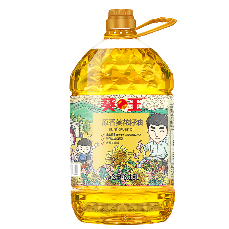 葵王原香葵花籽油6.18L家用食用油非转基因一级冷榨乌克兰进口原料