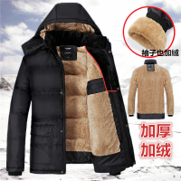 中老年人羽绒服男50爸爸冬装60爷爷加绒加厚棉衣父亲棉袄70岁外套 XL/175宽松穿体重110-125斤 5288黑色加绒加厚