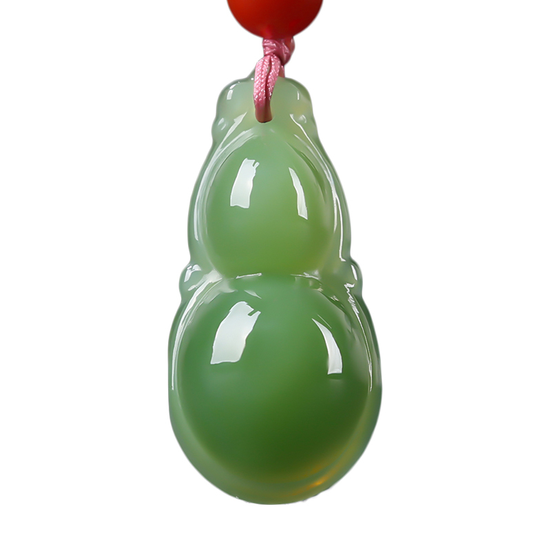 福禄双全俄罗斯老坑碧玉葫芦挂件吊坠男女款玉佩项链天然玉石