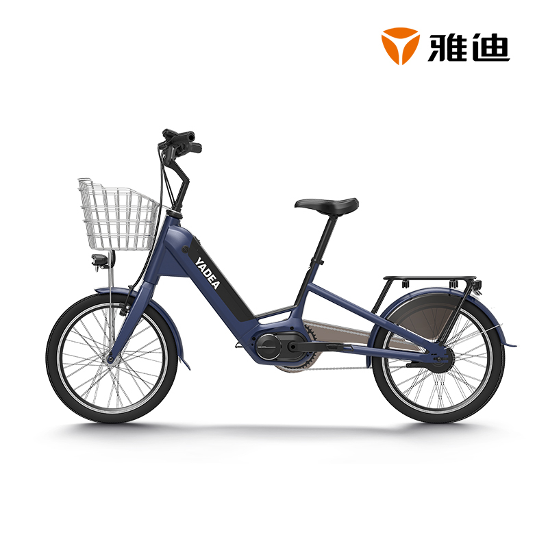 雅迪(yadea)SC500高端亲子车电踏车36V进口锂电版雅迪电瓶自行代步车 深空蓝