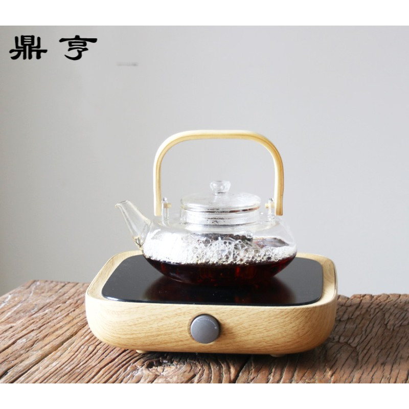 鼎亨日式竹把提梁煮茶壶玻璃茶壶水壶耐高温加厚泡茶壶普洱黑茶沸