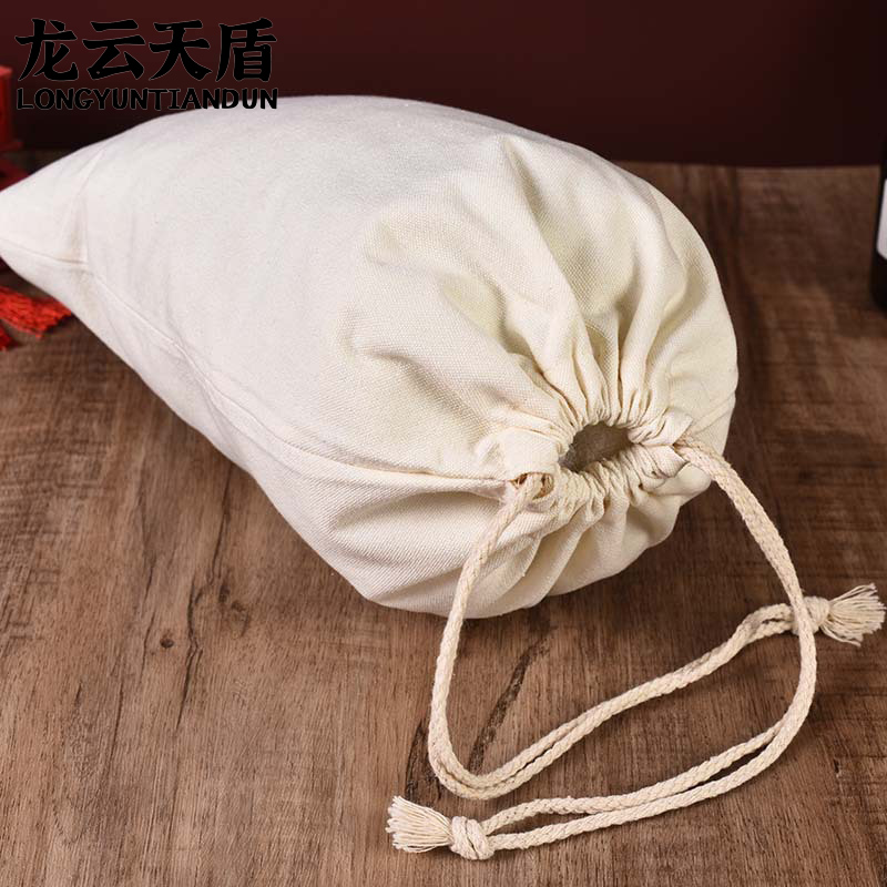 龙云天盾麻布袋绳束口袋布袋药材干货杂粮储存收纳袋取样袋22*40cm高清大图