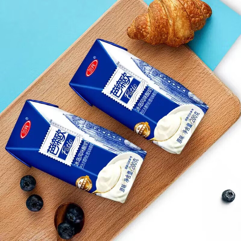 三元酸奶巴氏杀菌热处理芭缔欧冰岛式原味200ml*12盒高清大图