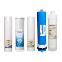 泉界（QUANJIE） 商用净水器滤芯五级RO反渗透过滤400G大通量通用过滤器 400G全套滤芯（五支）