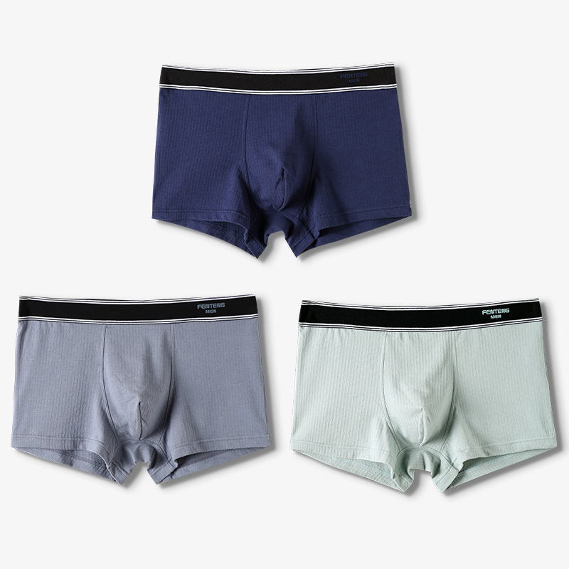 芬腾男士内裤男透气薄款凸平角裤运动青年四角裤衩潮流男生短裤头视频