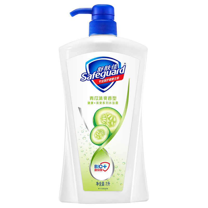 舒肤佳(Safeguard) 沐浴露青瓜清爽1000ml 温和无皂基 pH中性温和 新老包装随机发货