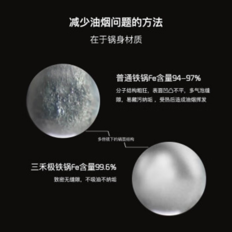 三禾锅具34cm0涂层极热纯铁CTS3400-1高清大图