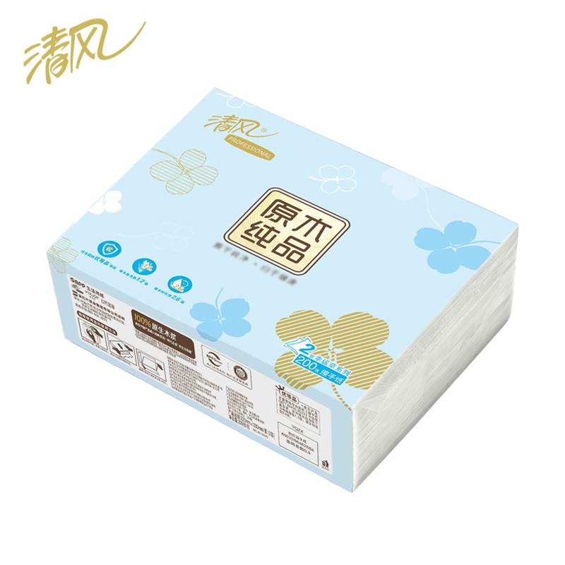 清风 A913GWD 幸运草系列 2层200张/包 20包/箱 擦手纸(计价单位:箱)高清大图