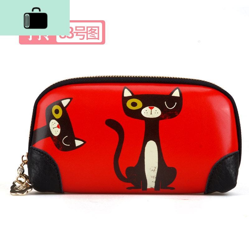 女时尚民族手绘软皮拉链手拎包手拿包大容量化妆包学生彩印长钱包NEW LAKE 手拎（83号图）