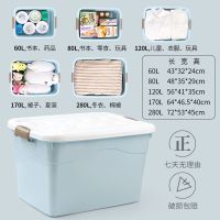 收纳箱塑料特大号加厚有盖整理箱子被子衣服玩具收纳盒车载储物箱 北欧蓝 170L[长64宽46高40厘米]