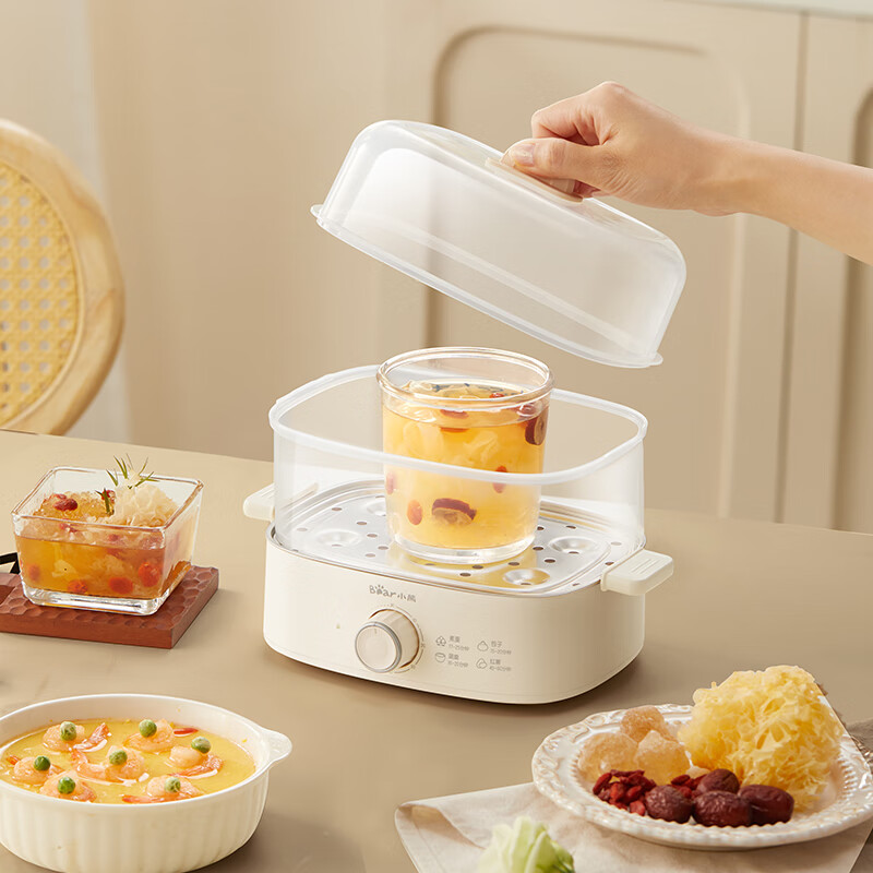 小熊(Bear)煮蛋器 蒸蛋器 蒸锅 小熊蒸蛋器 小熊煮蛋器 蒸蛋器蒸煮一体机 蒸蛋器小型2-3人用 ZDQ-K12J2