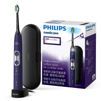 飞利浦（PHILIPS）电动牙刷 净透焕白型 充电式成人声波震动全身水洗自动牙刷 深紫色 HX6874/42