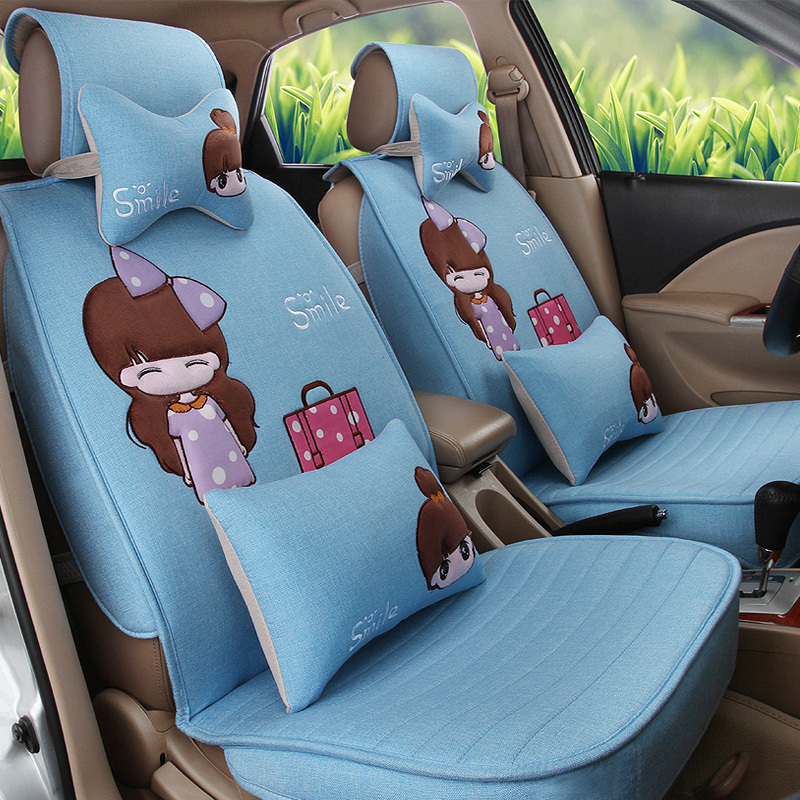 夏冬季四季通用汽车座套三菱劲炫asx帕杰罗速跑卡通全包女士坐垫