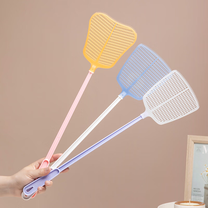 册宣 塑料苍蝇拍夏季家用厨房客厅苍蝇圆形拍方形拍苍蝇拍 48.2*12cm
