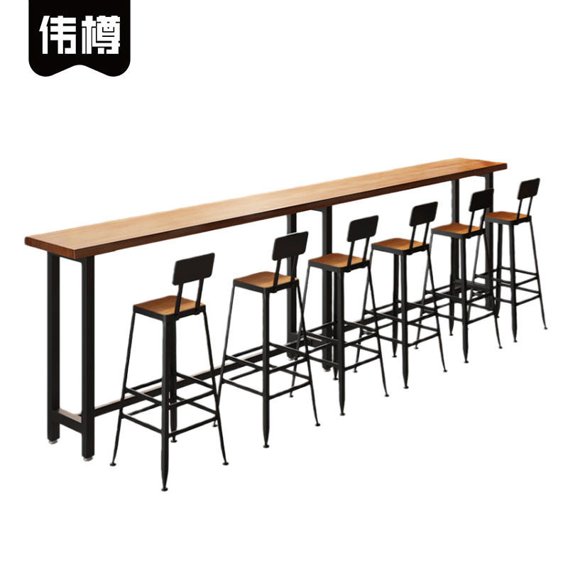 伟樽吧台桌360*40*105cm+椅子*6套高清大图