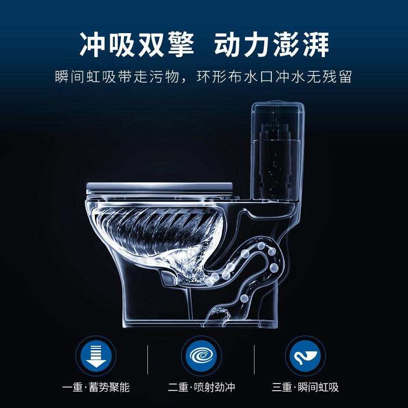法恩莎卫浴350坑距喷射虹吸式家用静音连体式马桶全施釉坐便器FB1668