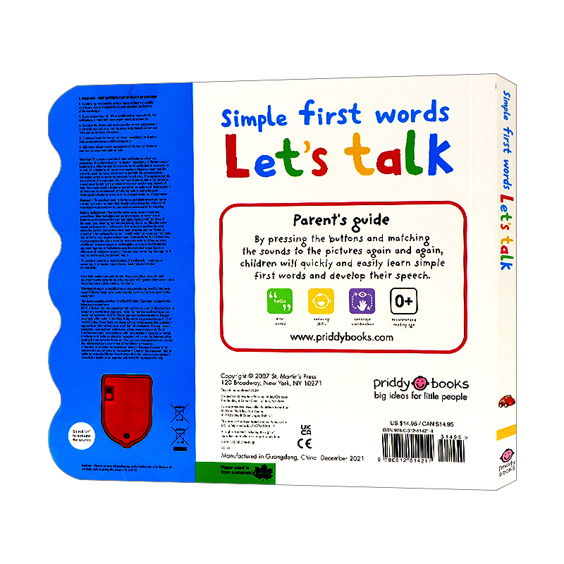 [正版]10种声音辨别认知 英文原版绘本 Simple First Words Let’s Talk 0-3岁发声书亲