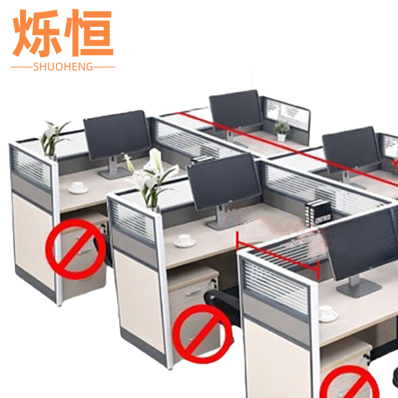 烁恒 办公桌 T型6人位 套高清大图