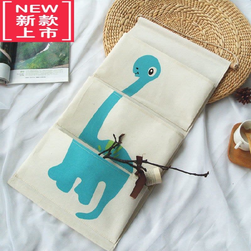 可莉允可爱卡通动物布艺墙挂式收纳挂袋门后幼儿园儿童图书绘本整理书袋图片