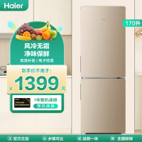 海尔(Haier)170升两门冰箱 风冷无霜 净味保鲜 低温补偿 租房小冰箱 BCD-170WDPT