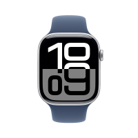 MX223CH/B Apple Watch S10 GPS 46 毫米银色铝金属表壳 丹宁色运动型表带-M/L
