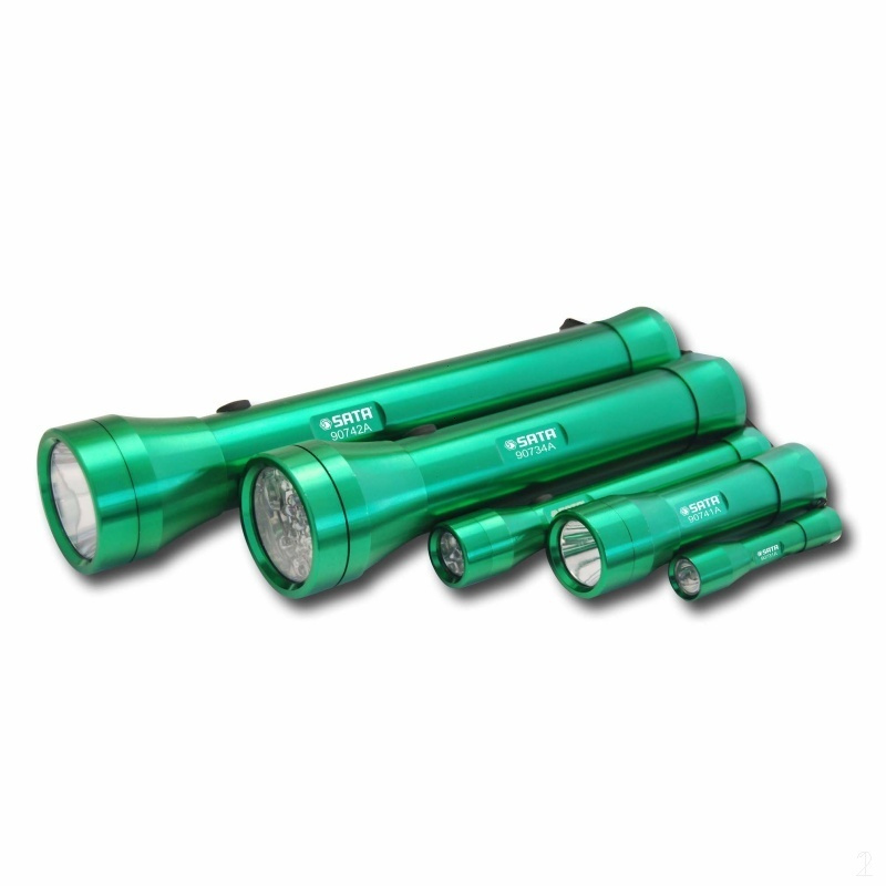 世达 SATA 90734A 铝合金手电筒,12LED,2节1号电池(需另购)(包装数量 1个).