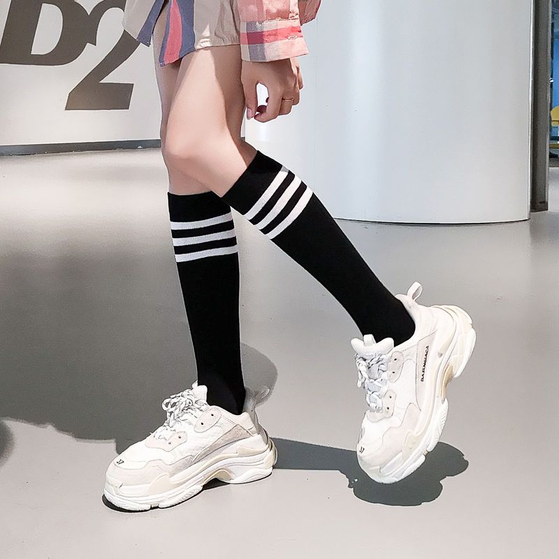 jk袜子女韩版中筒袜春秋薄款长筒小腿袜学生高筒女日系学院风长袜黑色