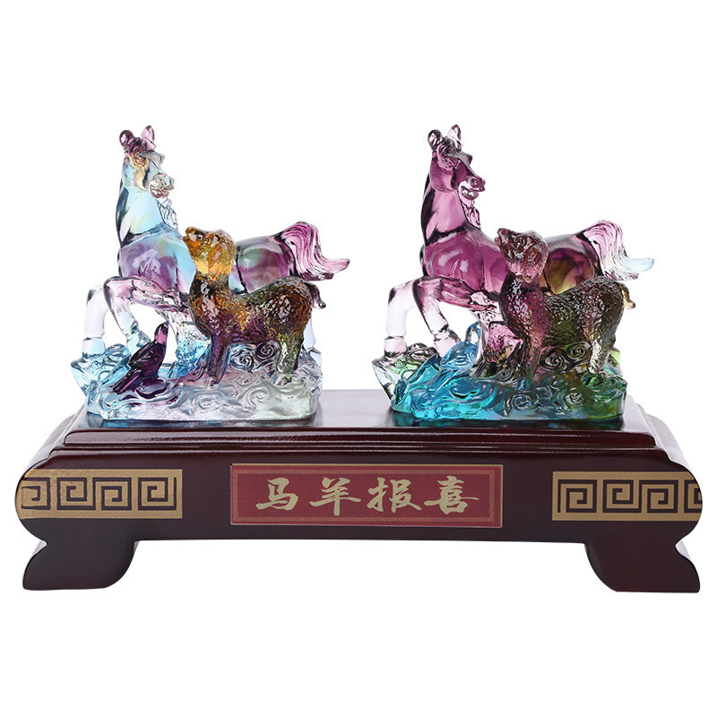 美帮汇2022虎年物马羊报喜吊坠2022年属羊马羊报喜摆件参数