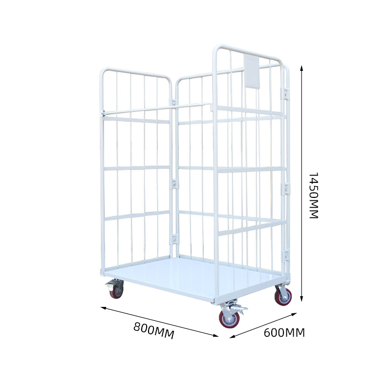 臻远ZY-L01仓储笼 折叠物流台车快递仓库周转车 800*600*1450不加门高清大图