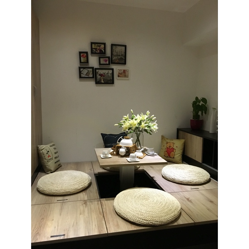 美帮汇日式编坐垫加厚圆形椅垫榻榻米瑜伽打坐禅修垫地板坐墩家用高清大图
