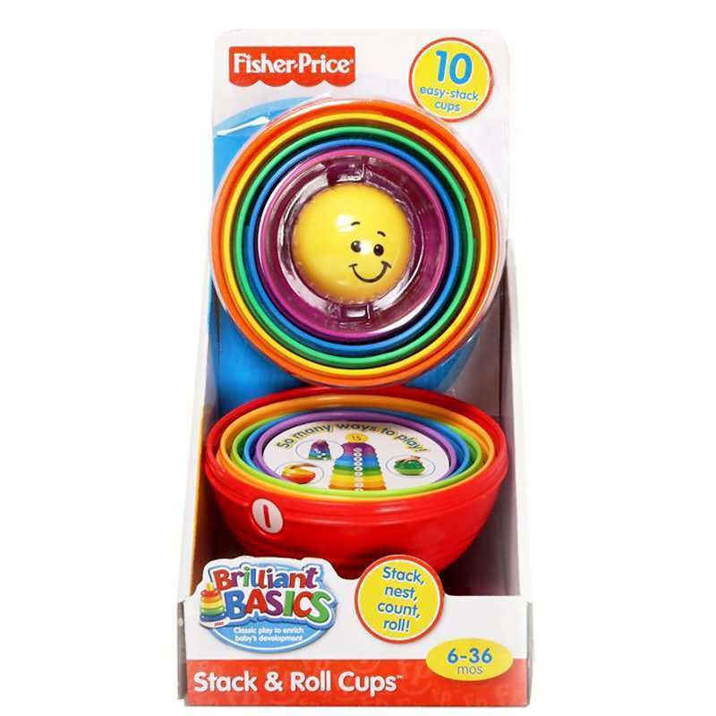 Fisher Price费雪-层叠彩虹杯 男孩女孩玩具 Stack & Roll Cups K7166高清大图