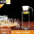 三维工匠家用大容量水壶凉水壶玻璃冷水壶凉白开水壶水瓶凉水杯子茶壶套装 1只八角壶+6只240ml剑纹杯