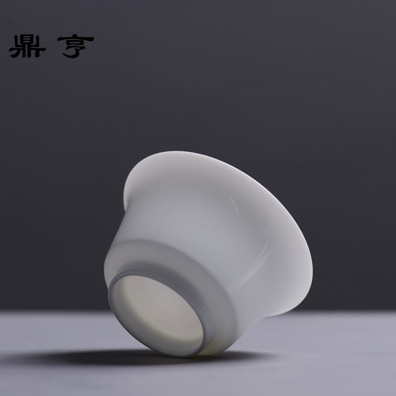 鼎亨玉瓷盖碗全手作茶具陶瓷功夫白瓷泡茶三才碗景德镇茶泡碗