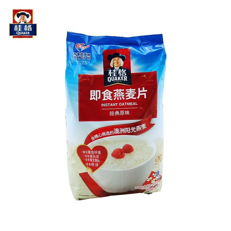 桂格quaker桂格即食燕麦片经典原味1000g袋装粗粮谷物参数