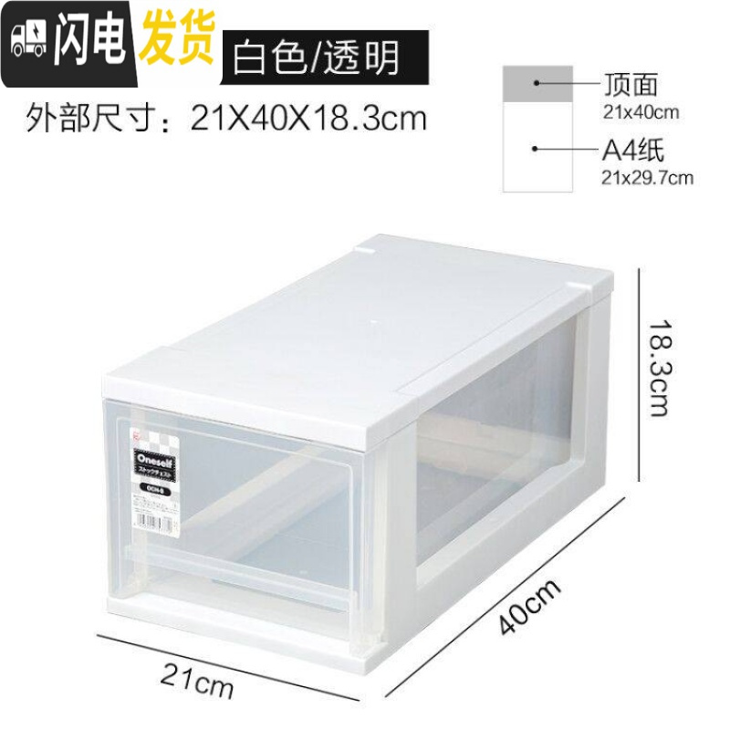 三维工匠抽屉式收纳盒衣柜收纳可叠加透明储物收纳箱爱丽丝塑料家用高清大图
