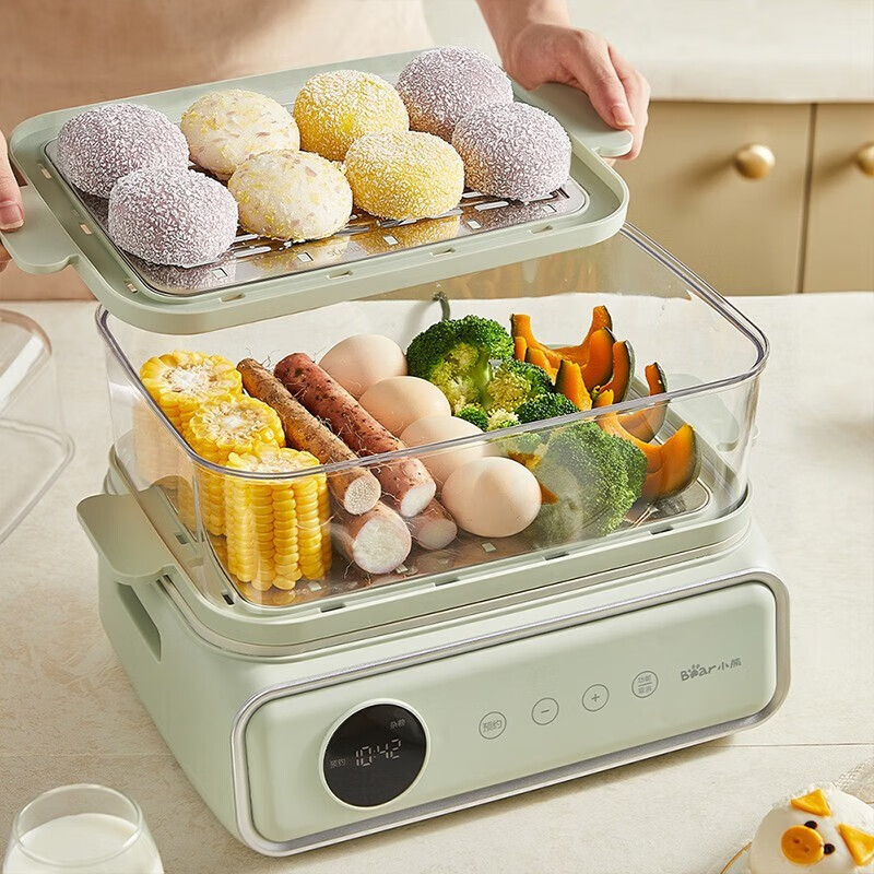 小熊(Bear)电蒸锅 电煮锅电火锅家用蒸包子锅 304不锈钢三层大容量蒸螃蟹定时预约 DZG-P20W6高清大图