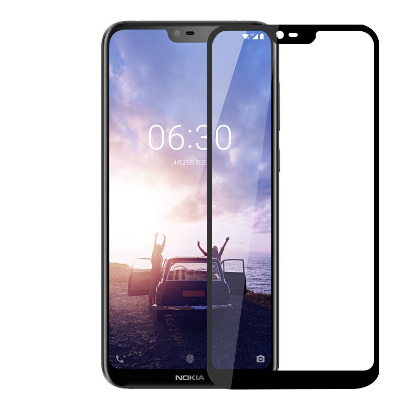 适用诺基亚X6钢化膜 手机膜 保护膜 Nokia x6全屏高清钢化玻璃膜 全屏膜黑色