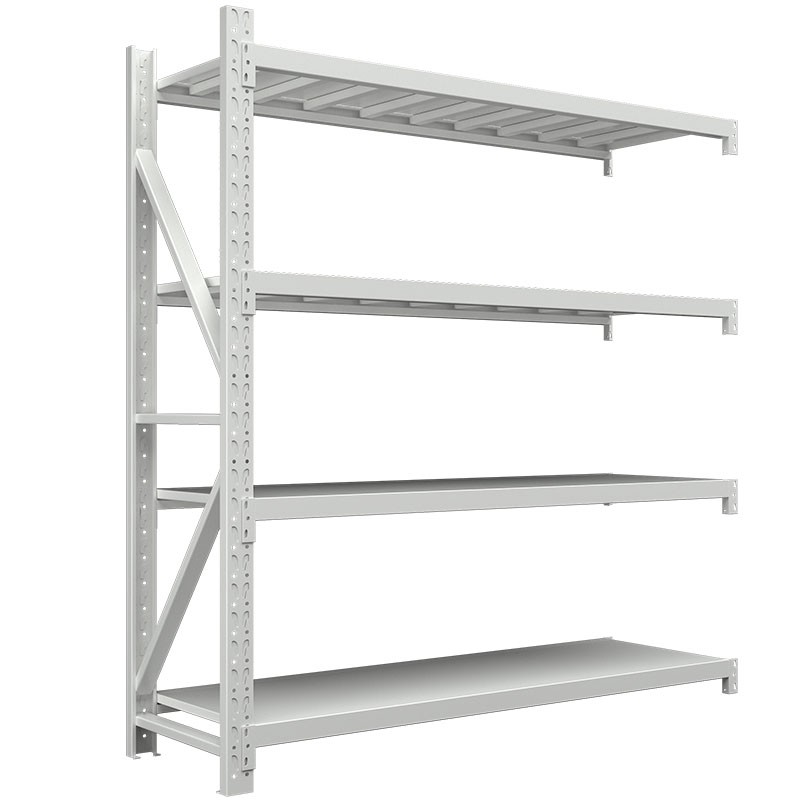 臻远 ZY-HJ-29 仓储货架仓库超市置物家用层架收纳架子 重型1200*500*2000四层主架 灰白色高清大图
