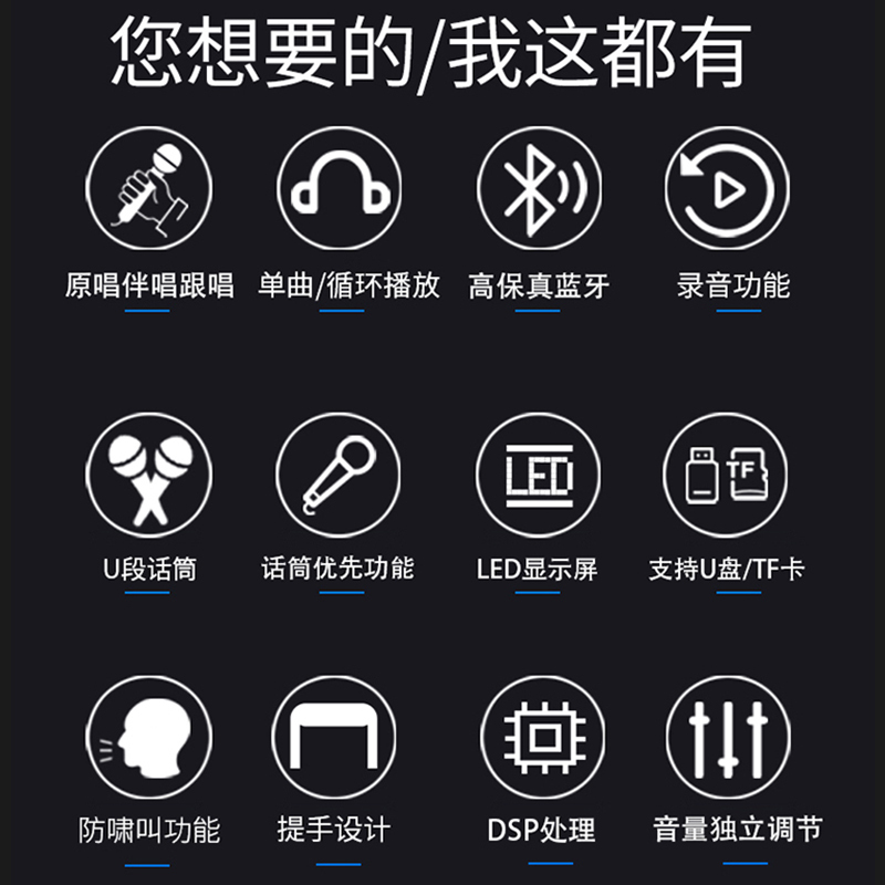 万利达(Malata)M+9111手提便携式广场舞音响家用户外演出蓝牙无线k歌音响大功率会议室扩音器配U段话筒