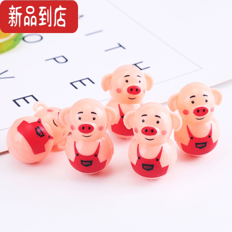 真智力61儿童节发光小玩具礼品义乌热卖小商品公园夜市摆摊货源 不倒翁小猪25个发光玩具