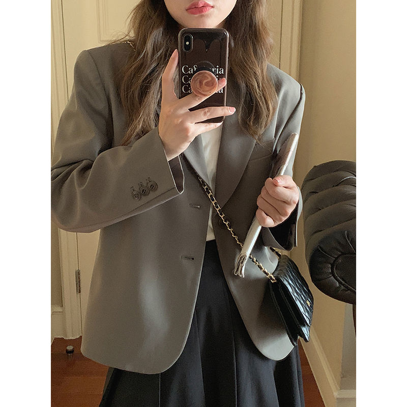 西装外套女春秋款短款矮个子上档次网红上衣秋季2021新款西服
